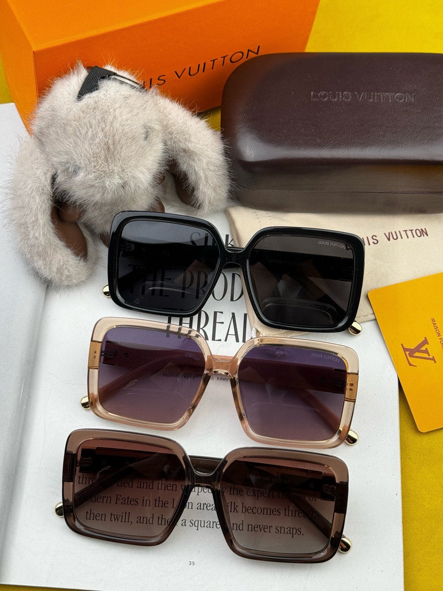 LOUIS VUITTON LARGE SQUARE SUNGLASSES L6250 IN ACETATE