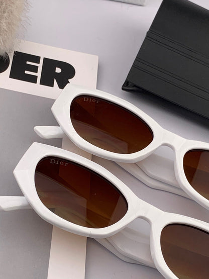 DIOR MONTAIGNE SUNGLASSES D8620 IN WHITE ACETATE BROWN LENSES