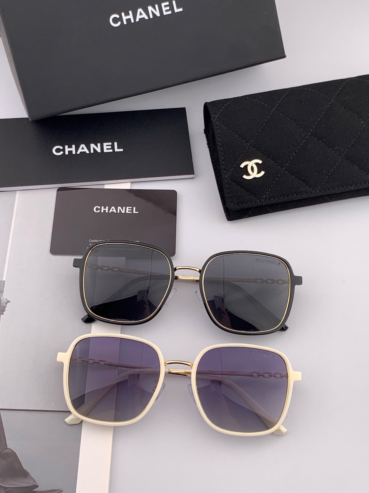 CHANEL SQUARE SUNGLASSES CH0826 IN METAL