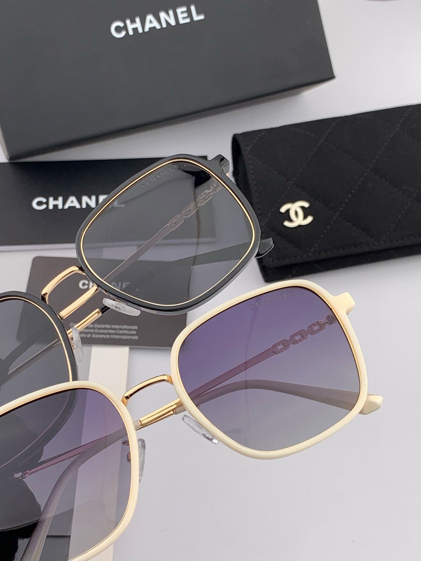CHANEL SQUARE SUNGLASSES CH0826 IN METAL