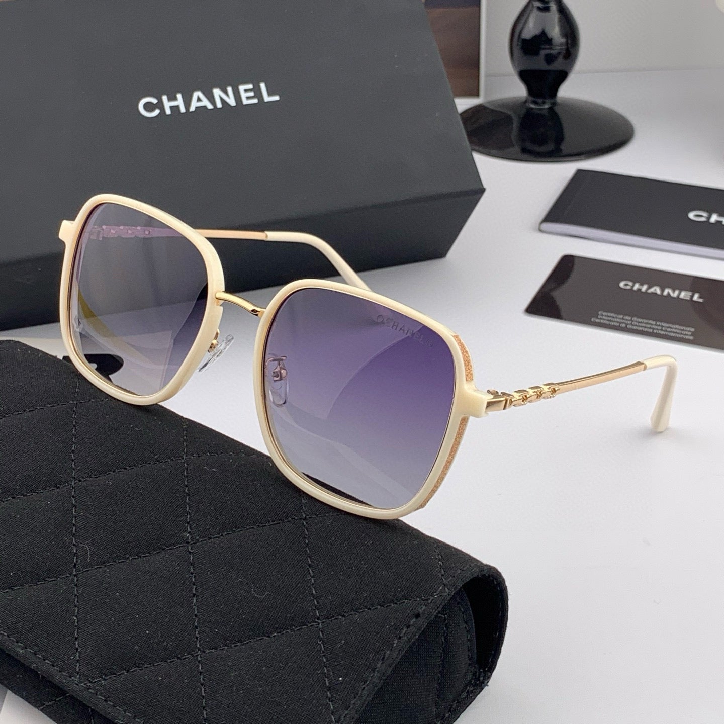 CHANEL SQUARE SUNGLASSES CH0826 IN METAL