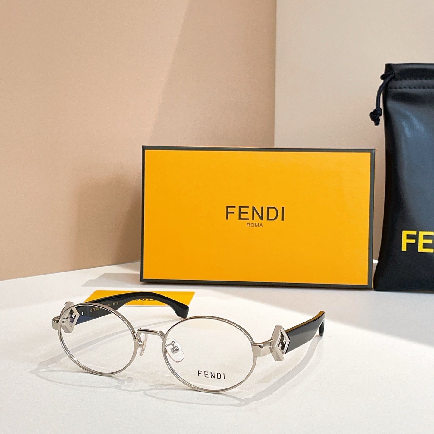 FENDI FIRST CRYSTAL CHUNKY OVAL FRAME SUNGLASSES 40277 IN METAL