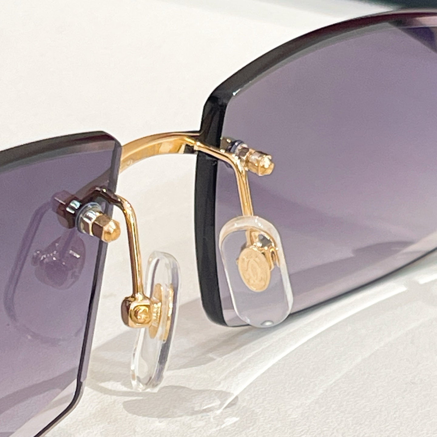 CARTIER RIMLESS RECTANGULAR FRAME SUNGLASSES 571828 IN METAL
