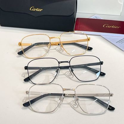 CARTIER SANTOS SQUARE FRAME SUNGLASSES CT0553O IN METAL