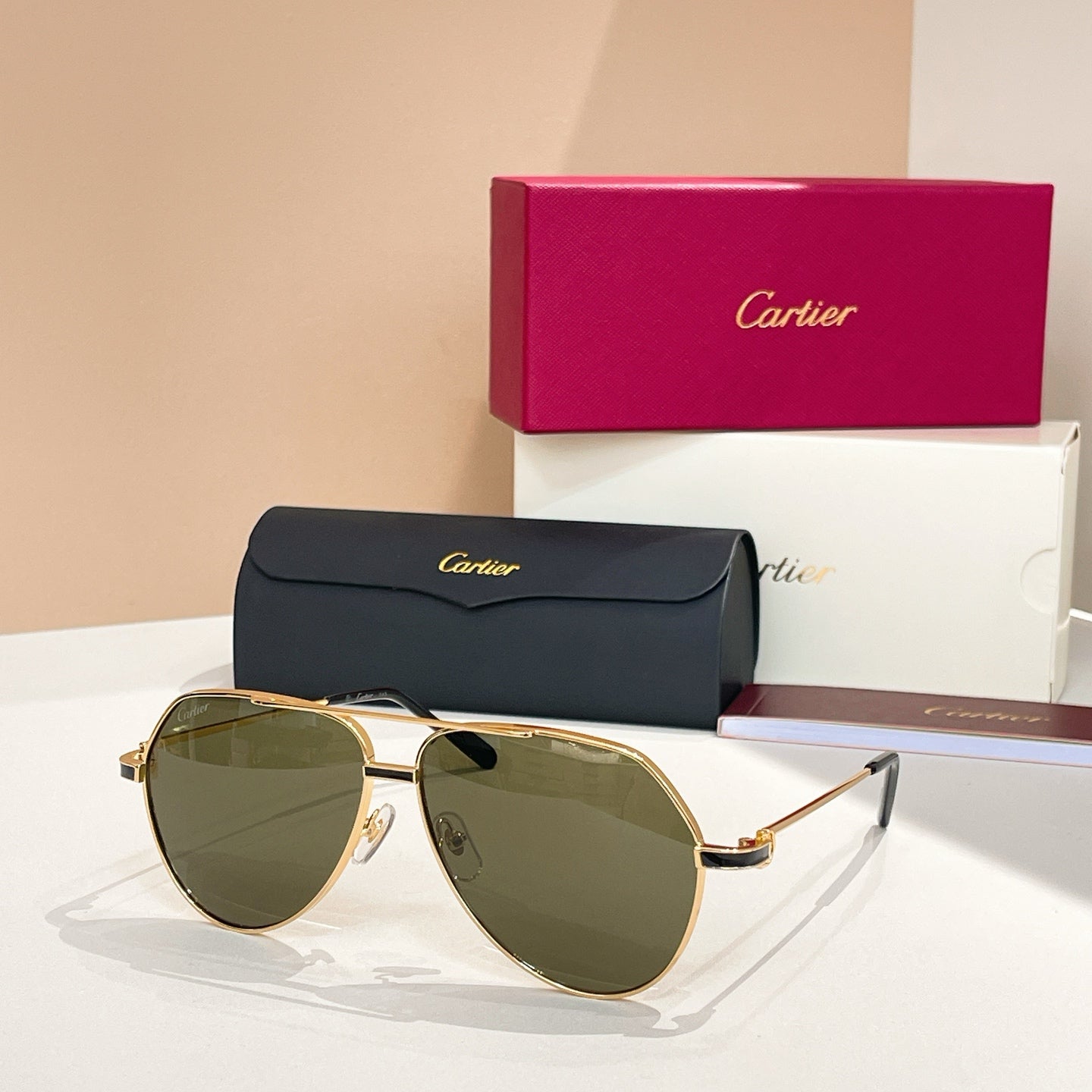 CARTIER PREMIÈRE AVIATOR FRAME SUNGLASSES CT0334S IN METAL