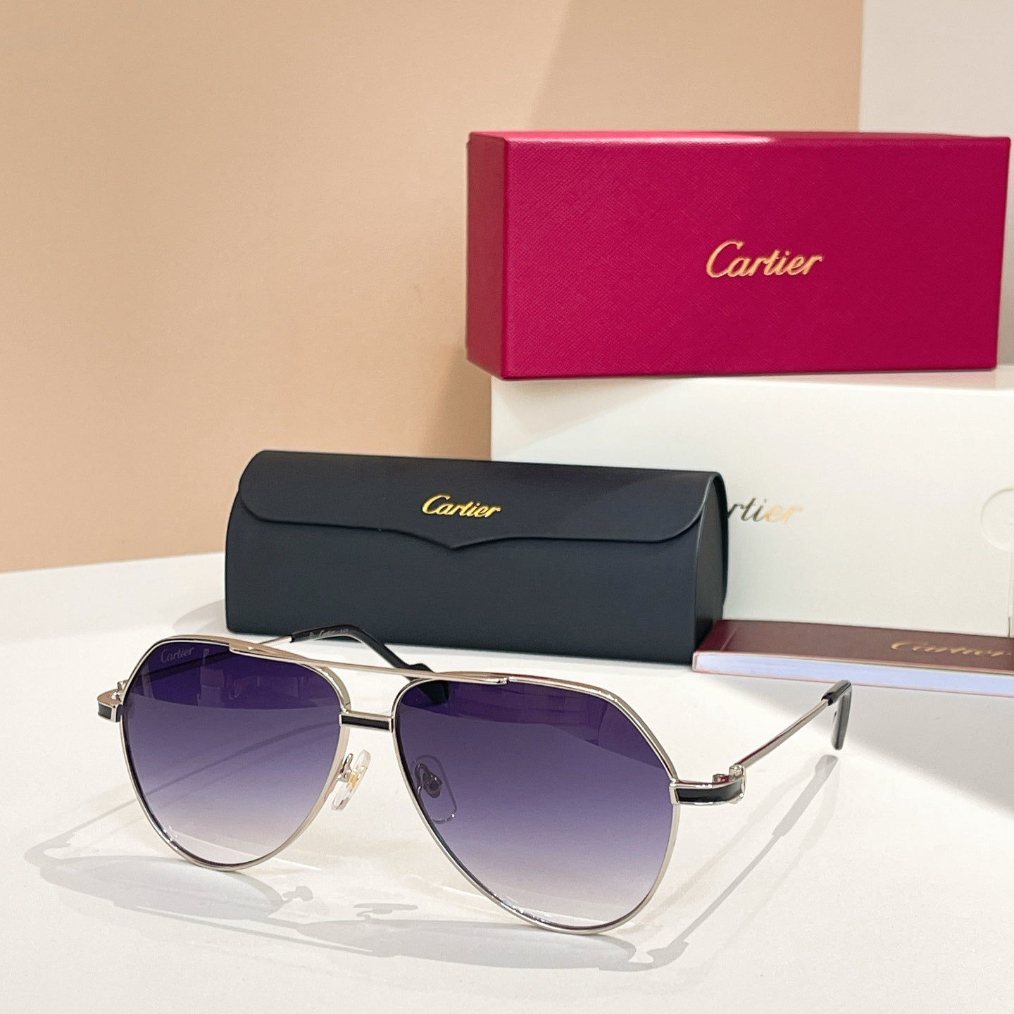 CARTIER PREMIÈRE AVIATOR FRAME SUNGLASSES CT0334S IN METAL