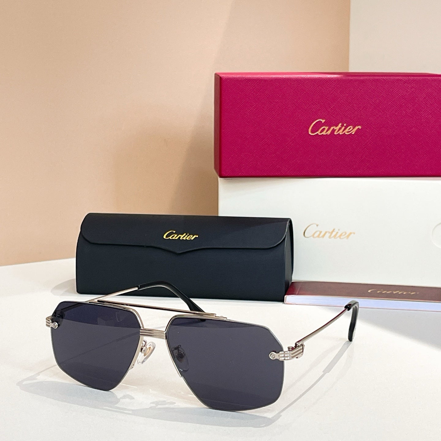 CARTIER PREMIÈRE PILOT FRAME SUNGLASSES CT0426 IN METAL