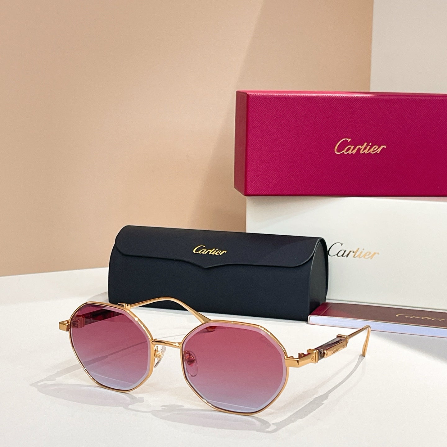 CARTIER PREMIÈRE GEOMETRIC FRAME SUNGLASSES CT0484S IN METAL
