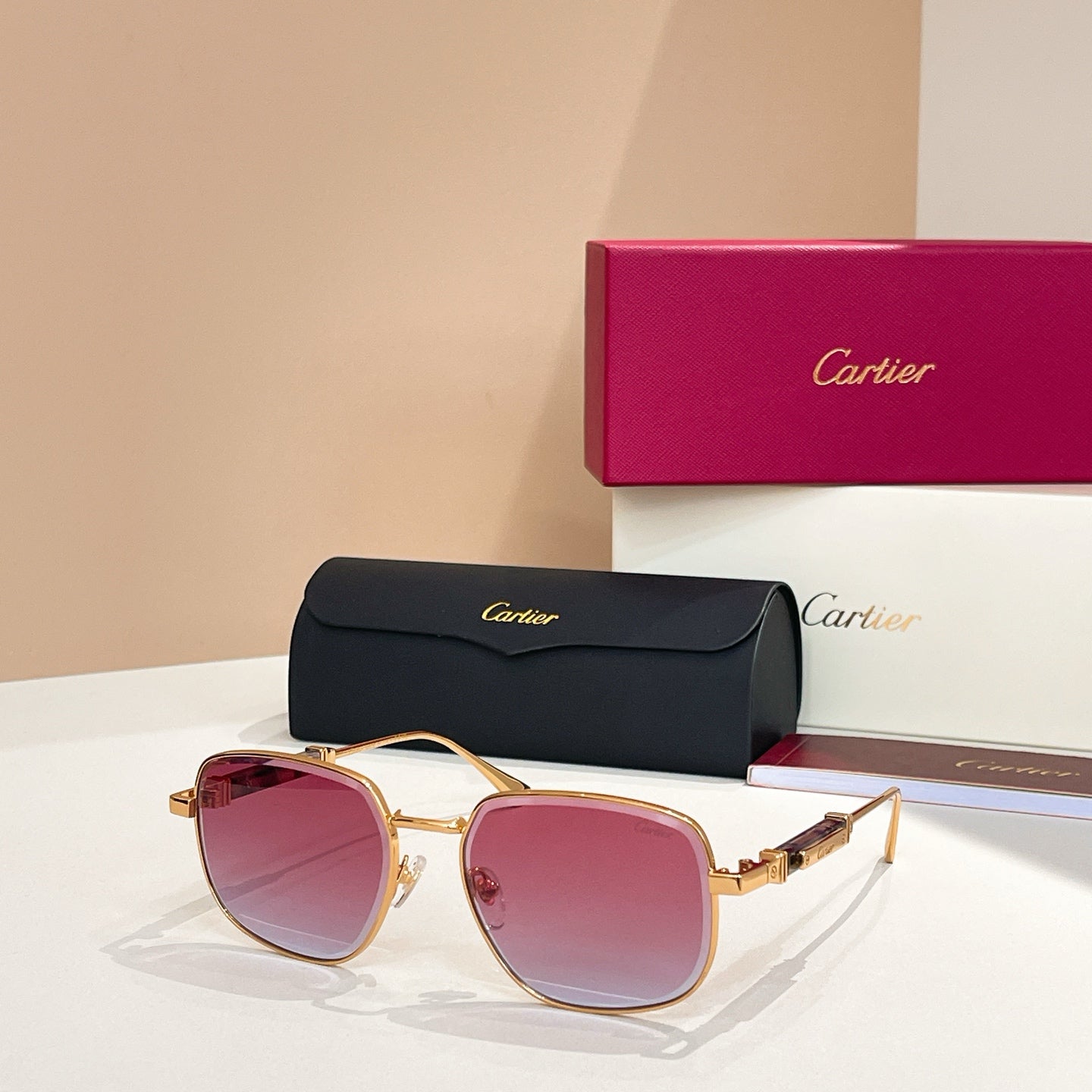 CARTIER PREMIÈRE SQUARE FRAME SUNGLASSES CT0485S IN METAL
