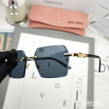 MIU MIU LOGO SQUARE SUNGLASSES 68033 IN METAL