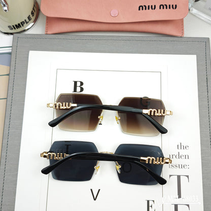 MIU MIU LOGO SQUARE SUNGLASSES 68033 IN METAL