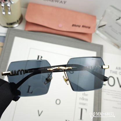 MIU MIU LOGO SQUARE SUNGLASSES 68033 IN METAL