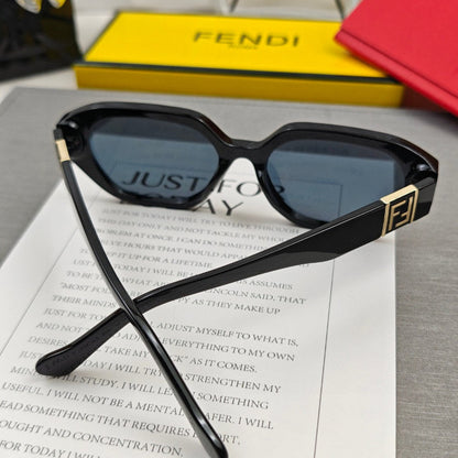 FENDI EMBOSSED FF PATTERN ROMA RECTANGULAR FRAME SUNGLASSES 58033 IN ACETATE