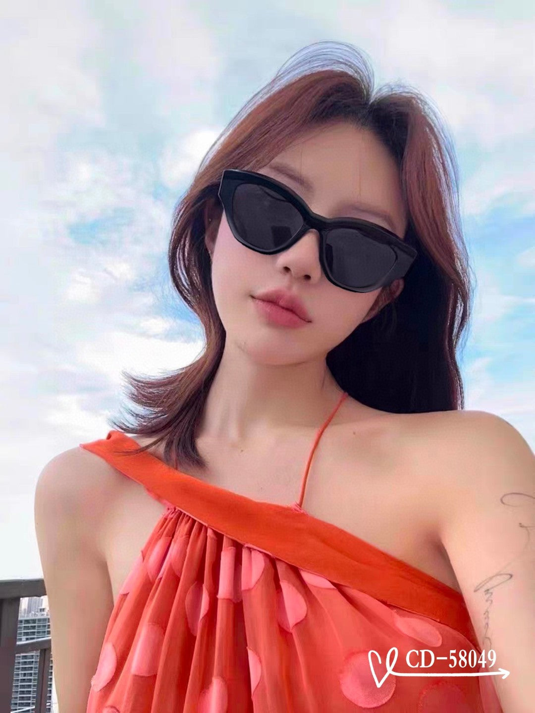 DIOR CAT EYE SUNGLASSES 58049 IN ACETATE