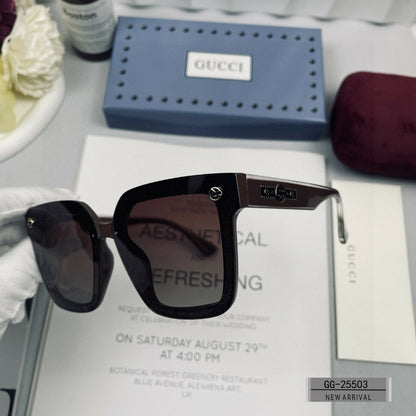 GUCCI EMBOSSED LOGO SQUARE FRAME SUNGLASSES 25503 IN ACETATE