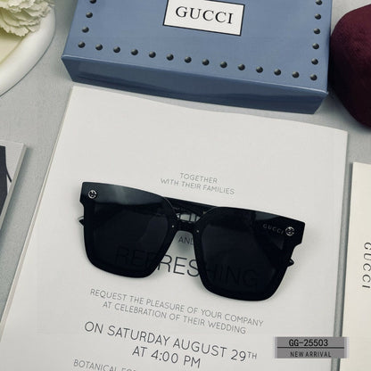 GUCCI EMBOSSED LOGO SQUARE FRAME SUNGLASSES 25503 IN ACETATE