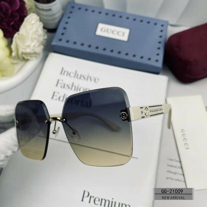GUCCI CRYSTAL STUDDED SQUARE FRAME SUNGLASSES 21009 IN ACETATE