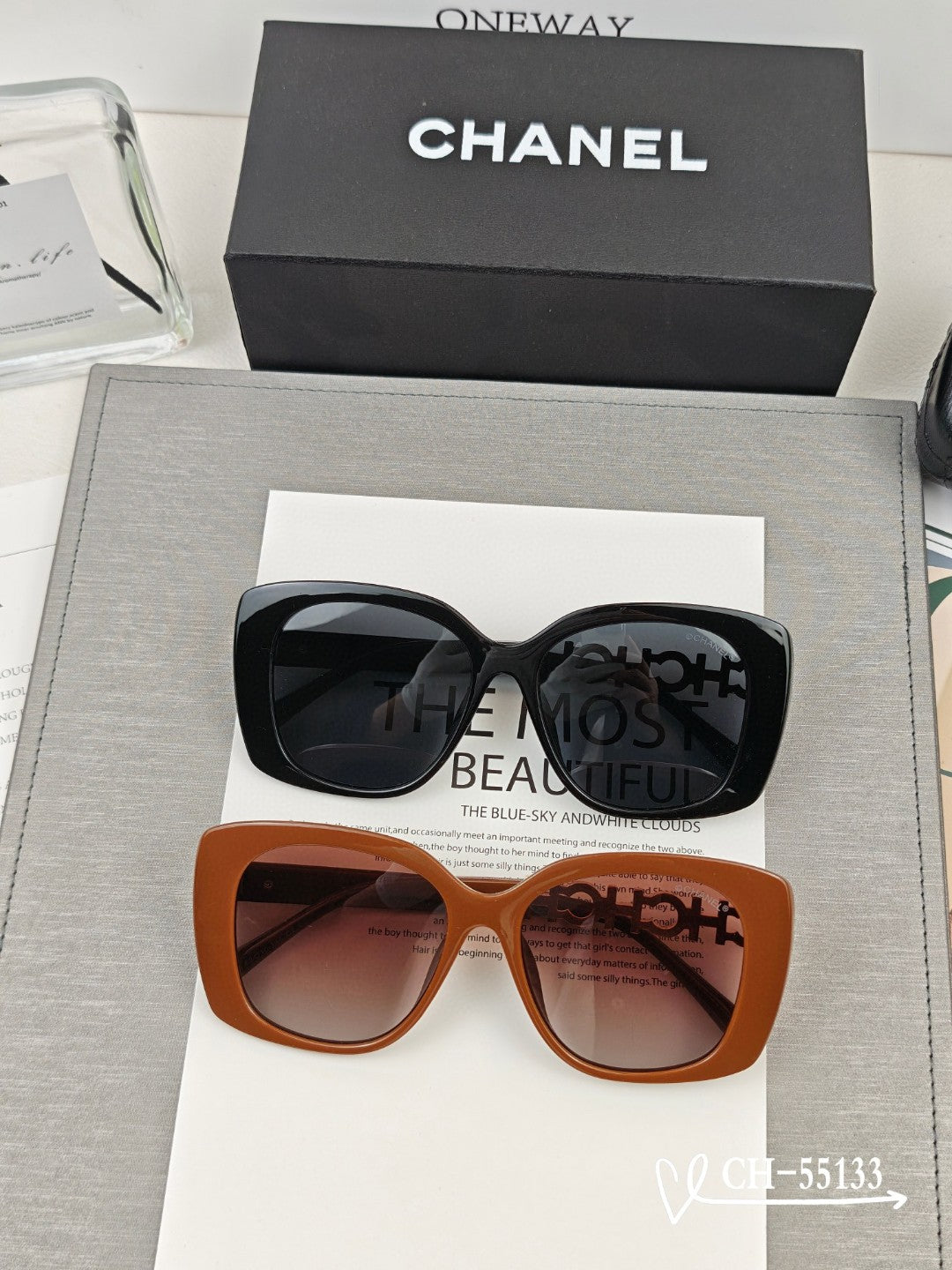CHANEL SQUARE SUNGLASSES 55133 IN ACETATE METAL FRAME