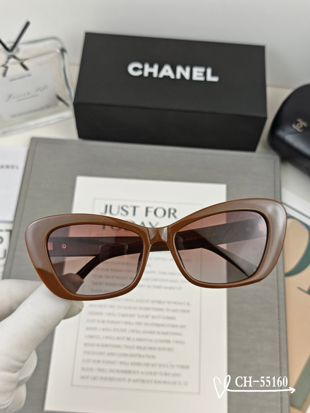 CHANEL CAT EYE SUNGLASSES 55160 IN ACETATE