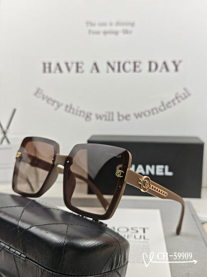 CHANEL SQUARE SUNGLASSES 59909 IN BLACK TR FRAME WITH RESIN LENSES