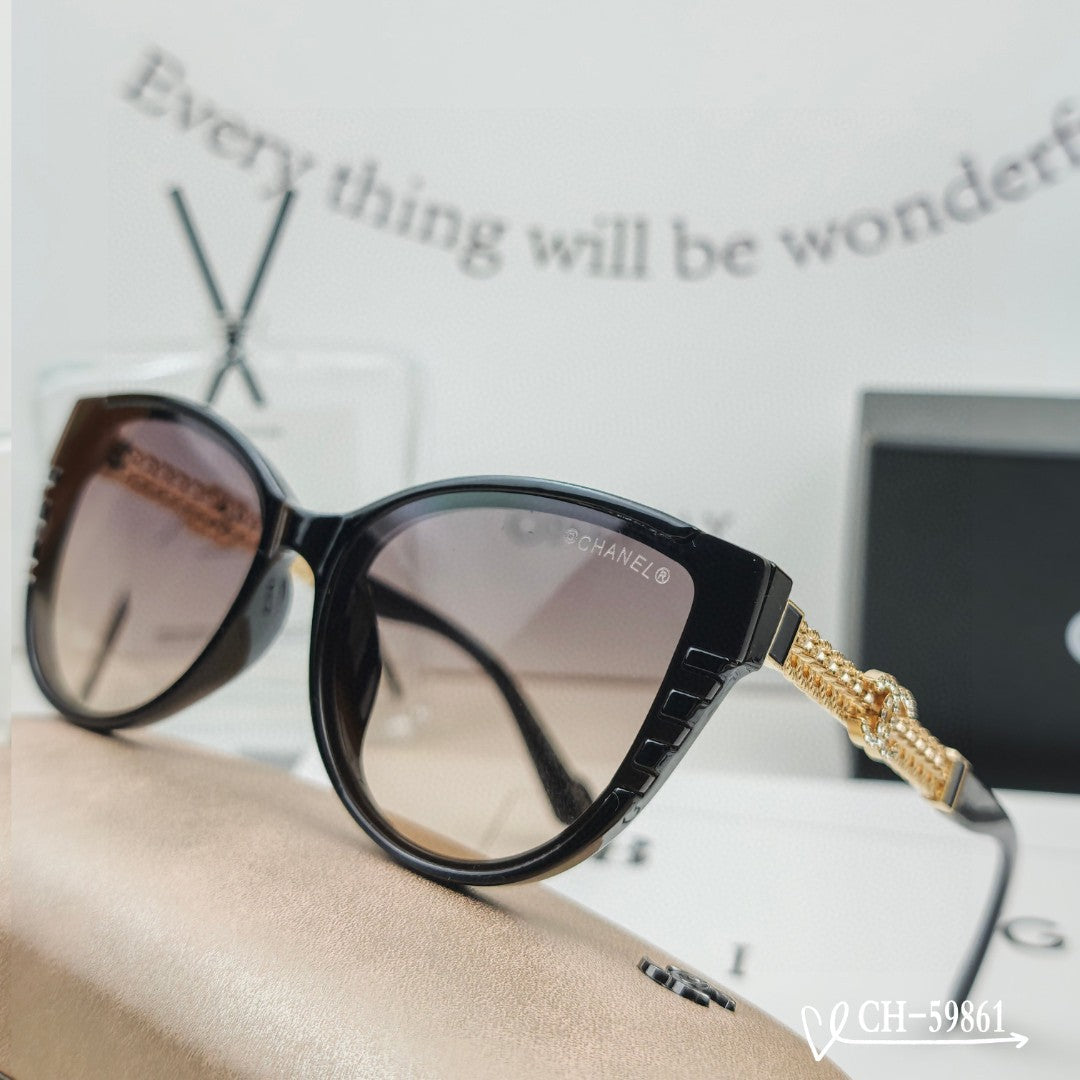 CHANEL CAT EYE SUNGLASSES 59861 IN ACETATE METAL FRAME