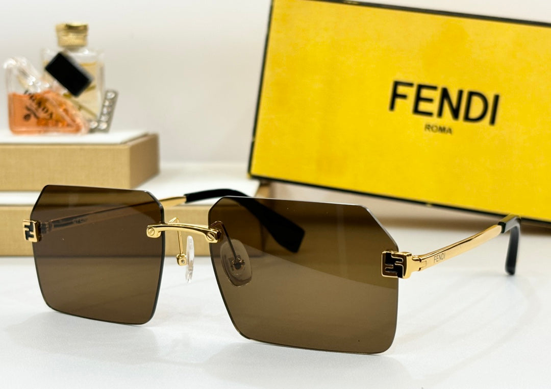 FENDI SKY RECTANGULAR FRAME SUNGLASSES FE40043U IN METAL