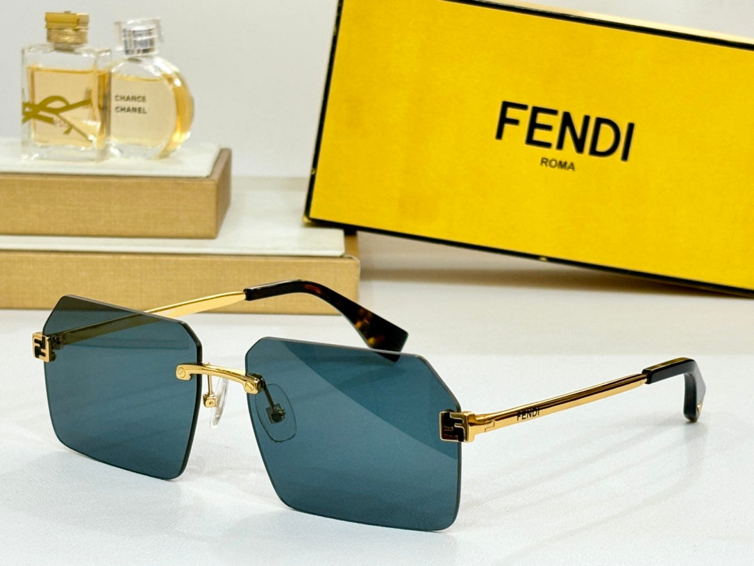FENDI SKY RECTANGULAR FRAME SUNGLASSES FE40043U IN METAL