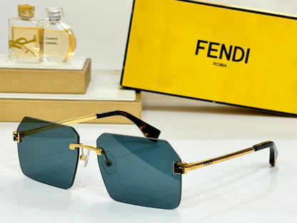 FENDI SKY RECTANGULAR FRAME SUNGLASSES FE40043U IN METAL