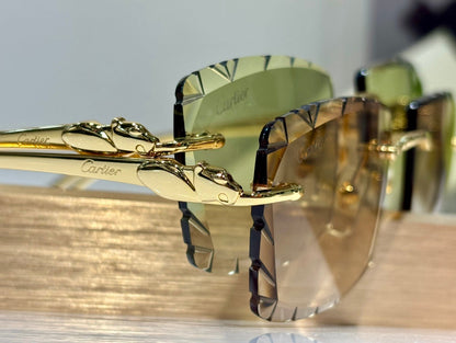 CARTIER PANTHÈRE RECTANGULAR FRAME SUNGLASSES 563590 IN METAL