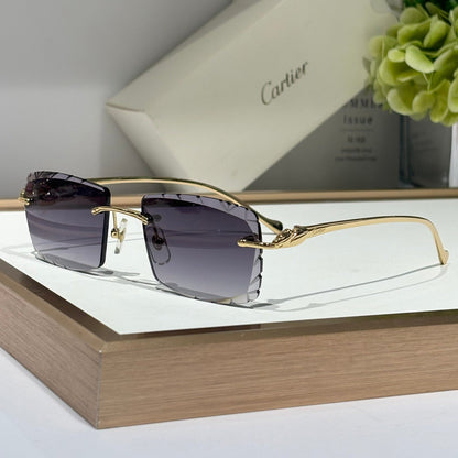 CARTIER PANTHÈRE RECTANGULAR FRAME SUNGLASSES 563590 IN METAL