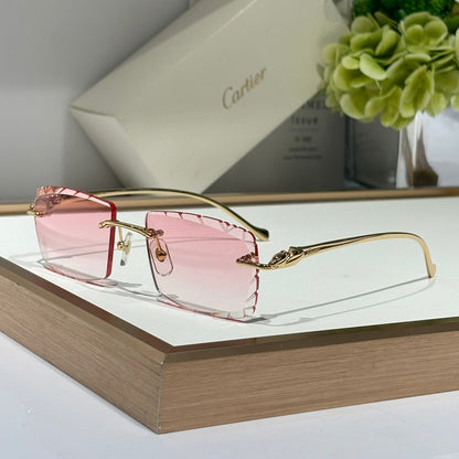 CARTIER PANTHÈRE RECTANGULAR FRAME SUNGLASSES 563590 IN METAL