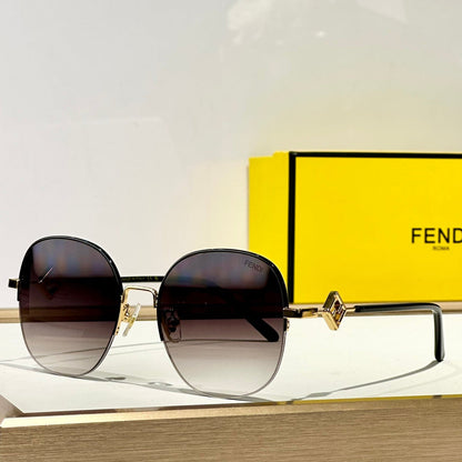 FENDI TRAVEL ROUND FRAME SUNGLASSES FD8136 IN METAL