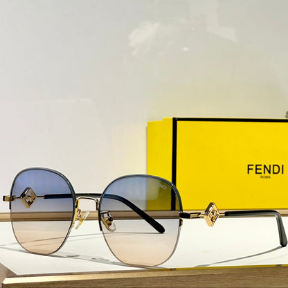 FENDI TRAVEL ROUND FRAME SUNGLASSES FD8136 IN METAL