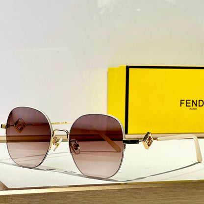 FENDI TRAVEL ROUND FRAME SUNGLASSES FD8136 IN METAL