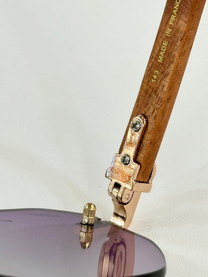 CARTIER PREMIÈRE GEOMETRIC FRAME SUNGLASSES CT0621S IN METAL AND WOODEN