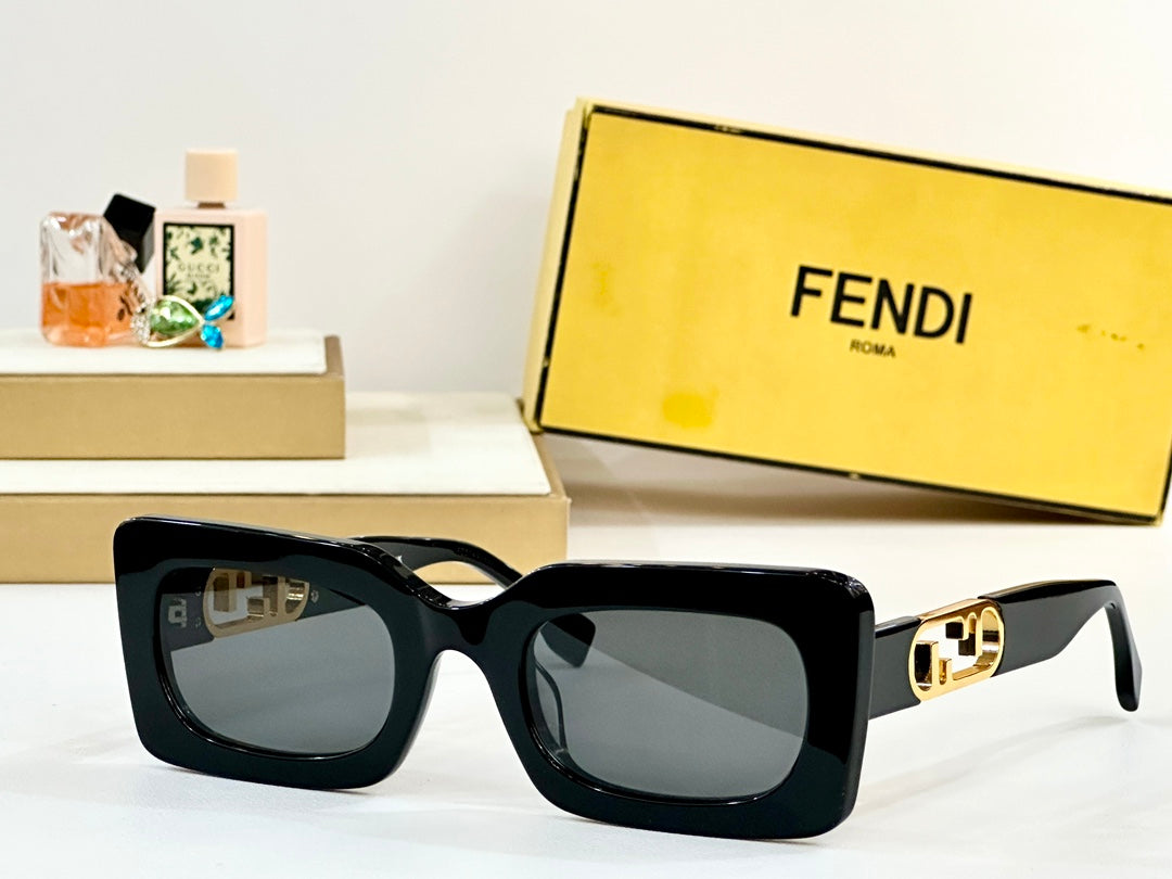 FENDI DIAGONAL RECTANGULAR FRAME SUNGLASSES FE40182 IN ACETATE