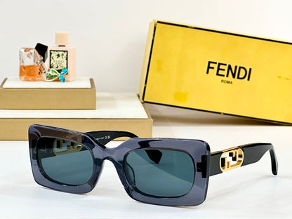 FENDI DIAGONAL RECTANGULAR FRAME SUNGLASSES FE40182 IN ACETATE