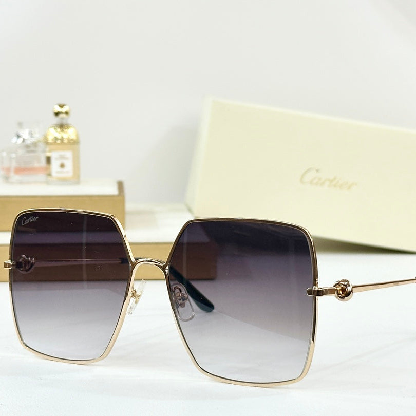 CARTIER OVERSIZED SQUARE FRAME SUNGLASSES CT0361 IN METAL