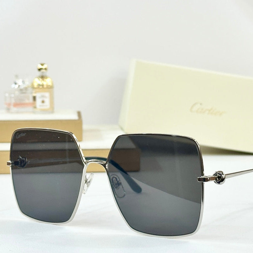 CARTIER OVERSIZED SQUARE FRAME SUNGLASSES CT0361 IN METAL