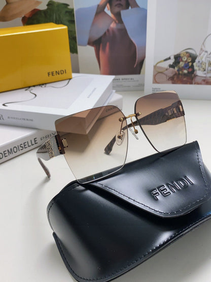 FENDI FF PATTERN FIRST CRYSTAL SQUARE FRAME SUNGLASSES 562044 IN ACETATE