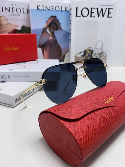 CARTIER PANTHÈRE AVIATOR FRAME SUNGLASSES 562065 IN METAL