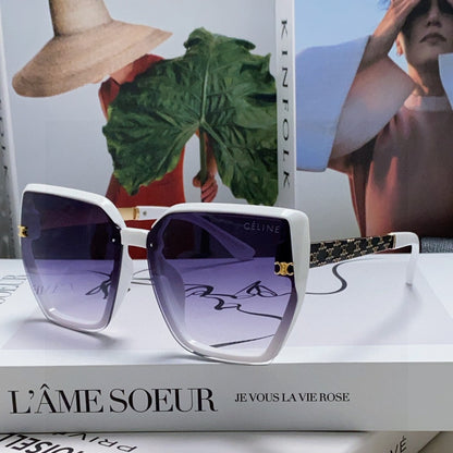 CELINE TRIOMPHE SUNGLASSES 497829 IN WHITE ACETATE EMBOSSED LOGO