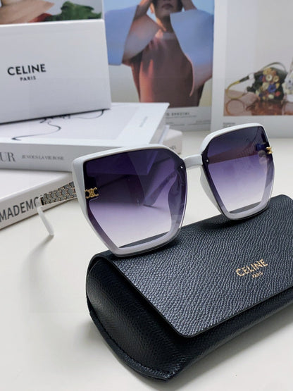 CELINE TRIOMPHE SUNGLASSES 497829 IN WHITE ACETATE EMBOSSED LOGO