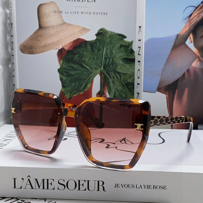 CELINE TRIOMPHE SUNGLASSES 497830 IN HAVANA ACETATE EMBOSSED LOGO