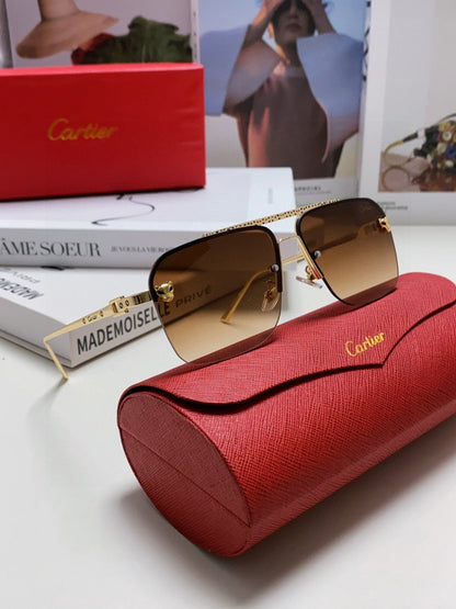 CARTIER PANTHÈRE SQUARE FRAME SUNGLASSES 543534 IN METAL