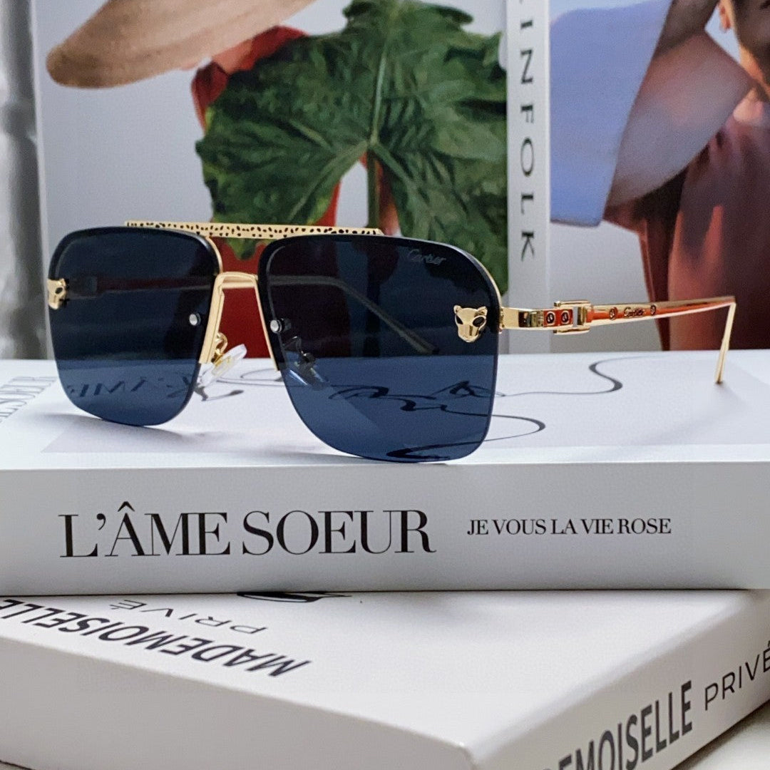 CARTIER PANTHÈRE SQUARE FRAME SUNGLASSES 543534 IN METAL