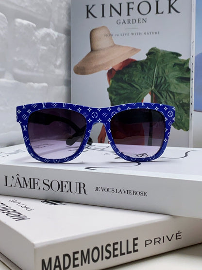 LOUIS VUITTON MONOGRAM SUNGLASSES 581385 IN BLUE ACETATE FRAME