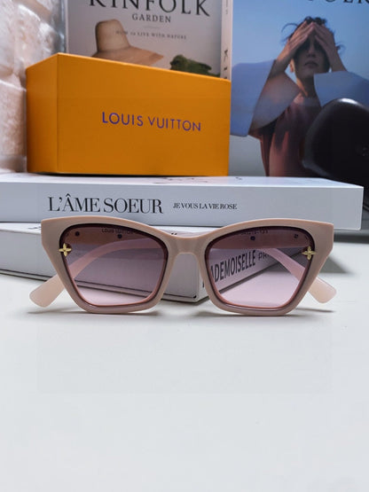 LOUIS VUITTON SQUARE SUNGLASSES 581358 IN NUDE PINK ACETATE EMBOSSED MONOGRAM LOGO