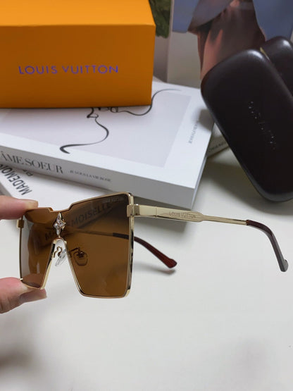 LOUIS VUITTON CYCLONE SUNGLASSES 581374 IN GOLD METAL BRWON LENSES