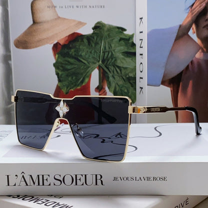 LOUIS VUITTON CYCLONE SUNGLASSES Z1700U IN GOLD METAL BLACK LENSES